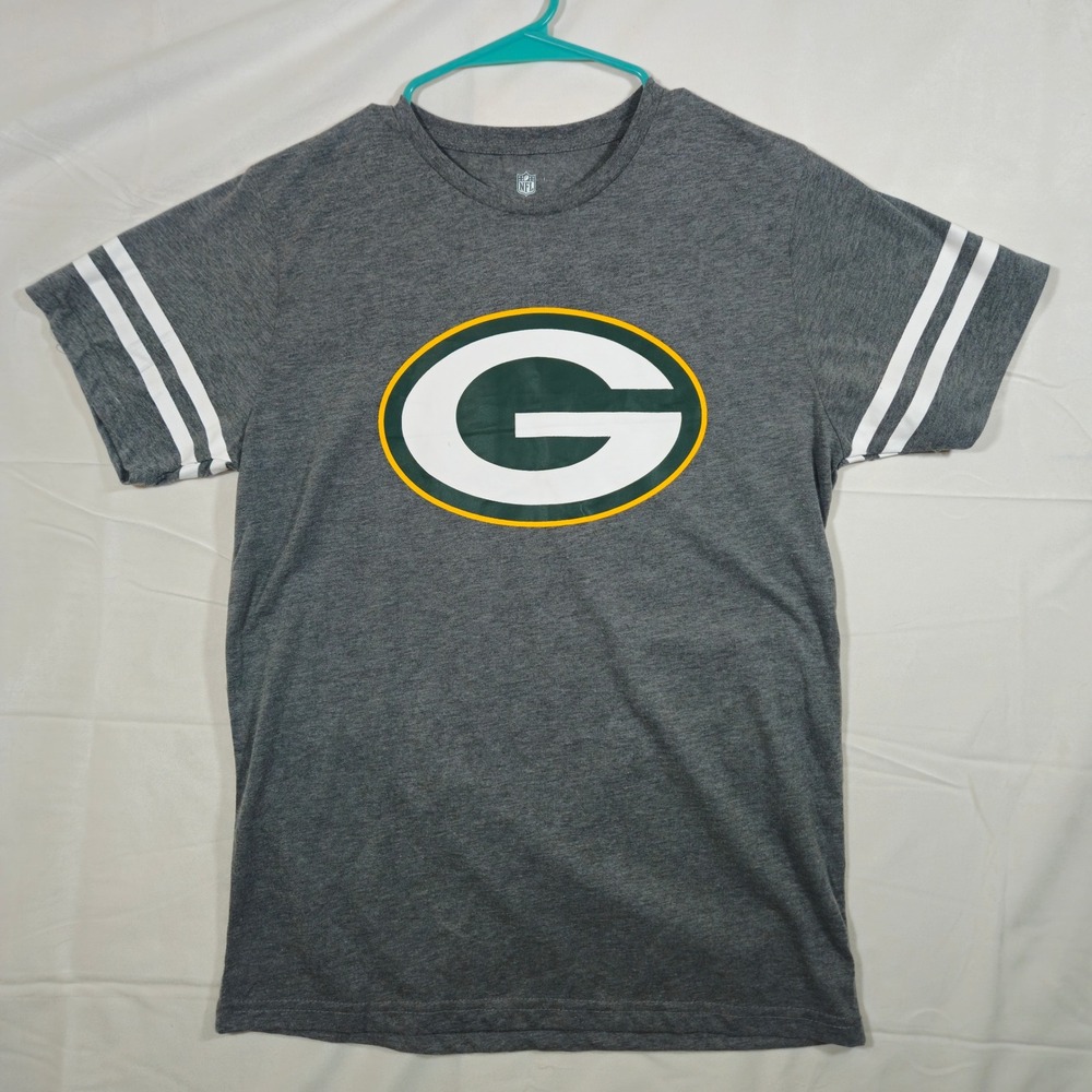 Green Bay Packers Women's T-Shirt NFL Football Apparel Gray /White Size Medium